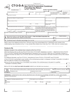 New York S Corporation Combined Franchise Tax Return