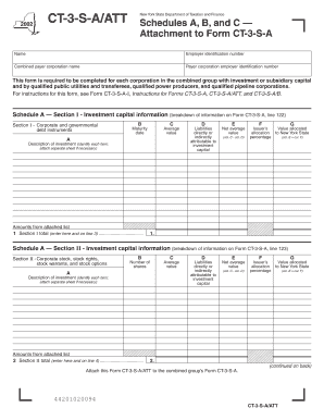 New York State Form CT-3-S-A/ATT