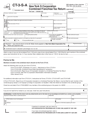 New York S Corporation Combined Franchise Tax Return