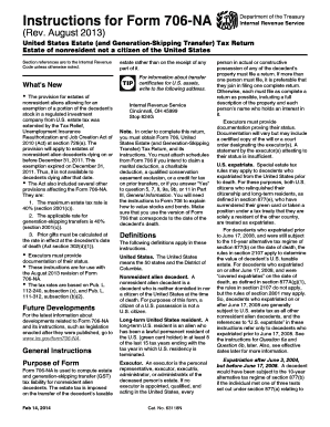 Form 706-NA US Estate Tax Return