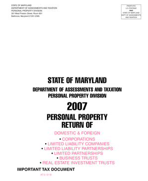 Maryland Personal Property Return