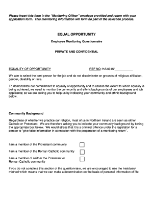Employee Monitoring Questionnaire