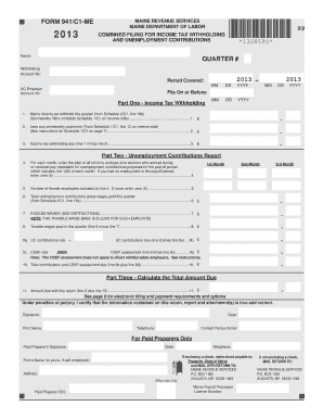 Maine Form 941/C1 Combined Filing
