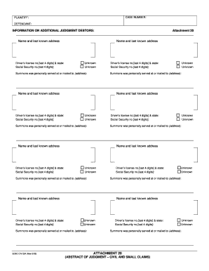 Abstract of Judgment Civil and Small Claims