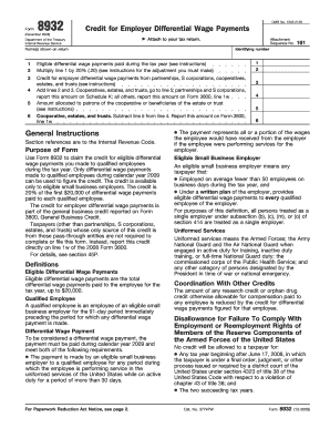 Form 8932 Credit for Employer Differential Wage Payments