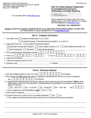 New York State Employer Registration for Unemployment Insurance, Withholding, and Wage Reporting