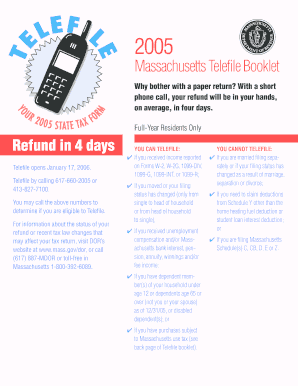 Massachusetts Telefile Booklet 2005