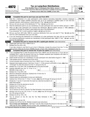 Form 4972 Tax on Lump-Sum Distributions