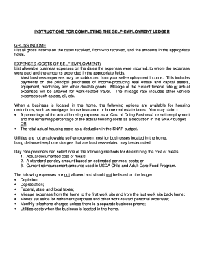 Self-Employment Ledger