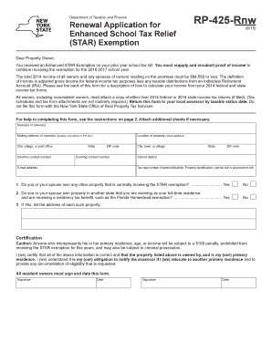 New York Enhanced STAR Exemption Renewal Application