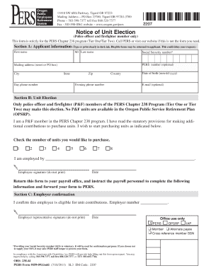 PERS Notice of Unit Election