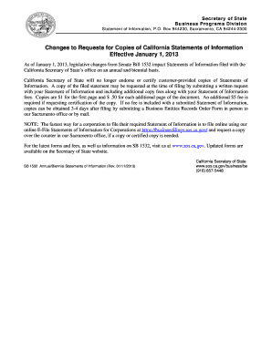 California LLC Statement of Information Form