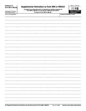 Schedule O (Form 990 or 990-EZ) Supplemental Information