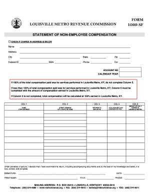 Louisville Metro 1099-SF Form
