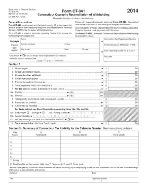 Connecticut Quarterly Reconciliation of Withholding