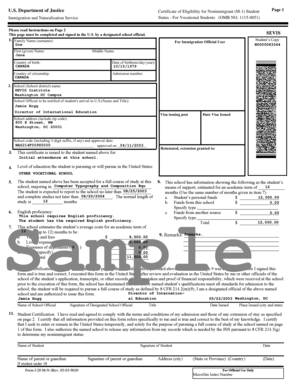 Certificate of Eligibility for Nonimmigrant (M-1) Student