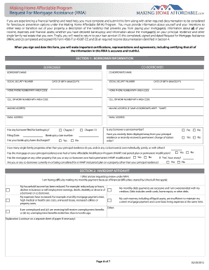 Request for Mortgage Assistance Form