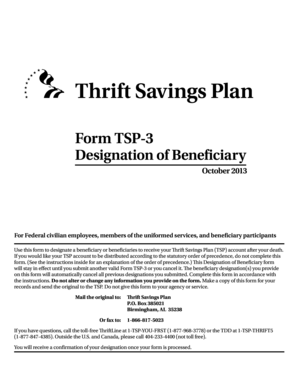 Thrift Savings Plan Beneficiary Designation Form