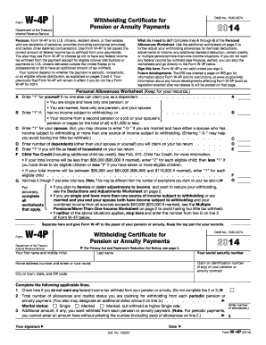 Form W-4P Withholding Certificate for Pension or Annuity Payments