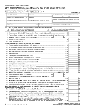 Michigan Homestead Property Tax Credit Claim