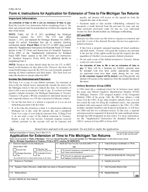Michigan Tax Return Extension Form