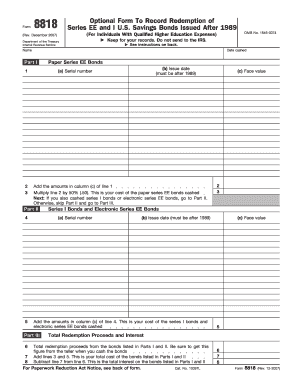 Form 8818 for US Savings Bonds