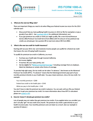 IRS Form 1095-A FAQs