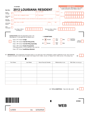 Louisiana IT-540 WEB Tax Form