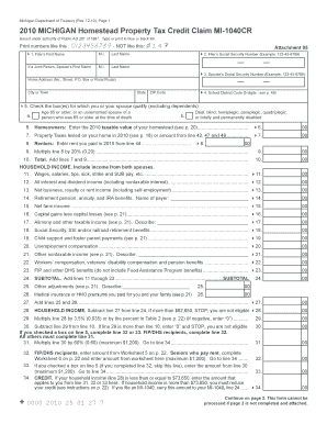 Michigan Homestead Property Tax Credit Claim Form