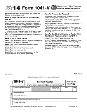 2014 Form 1041-V Payment Voucher