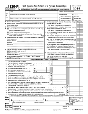 US Foreign Corporation Income Tax Return