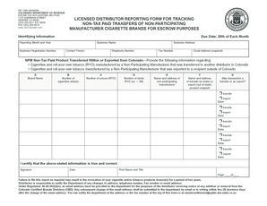 Colorado Licensed Distributor Reporting Form
