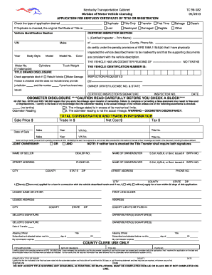Kentucky Vehicle Title Application