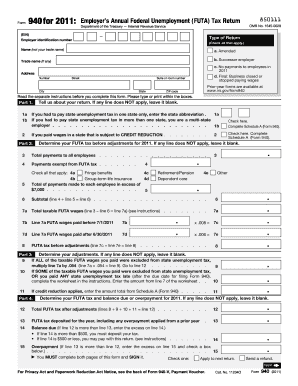 Form 940 2011 Employer's Annual Federal Unemployment Tax Return