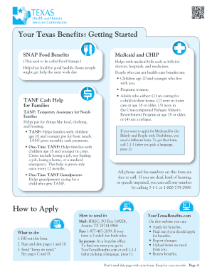 Texas Benefits Application Form