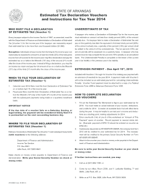 Arkansas Estimated Tax Declaration Voucher