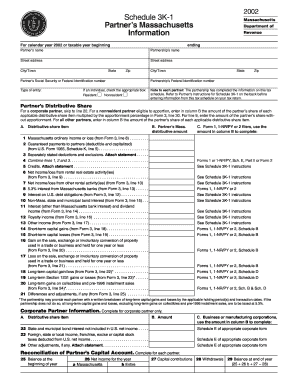 Massachusetts Schedule 3K-1
