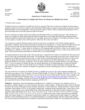 Wisconsin Power of Attorney for Health Care