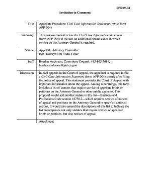 Civil Case Information Statement Form APP-004