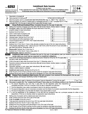 IRS Form 6252 Installment Sale Income