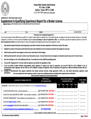 Texas Real Estate Broker License Application