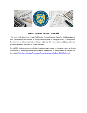 Form 8938 Statement of Foreign Financial Assets