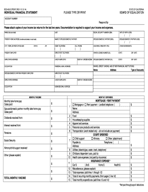 California Individual Financial Statement