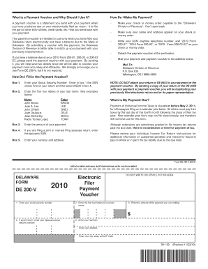 Delaware Tax Payment Voucher