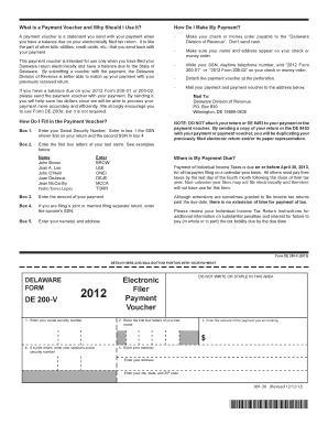 Delaware Payment Voucher