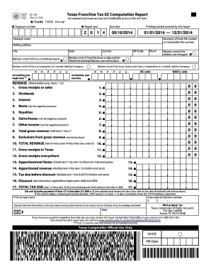 Texas Franchise Tax EZ Computation Report