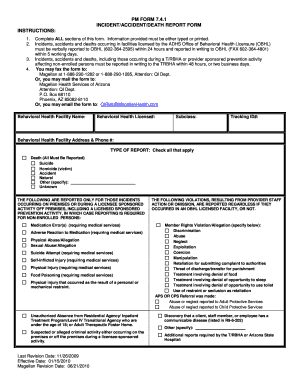 Incident/Accident/Death Report Form