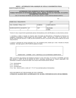 Autorização para Aquisição de Veículo com Isenção de ICMS