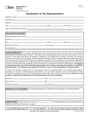 Ohio Declaration of Tax Representative