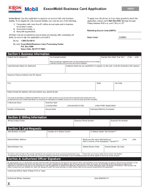 ExxonMobil Business Card Application